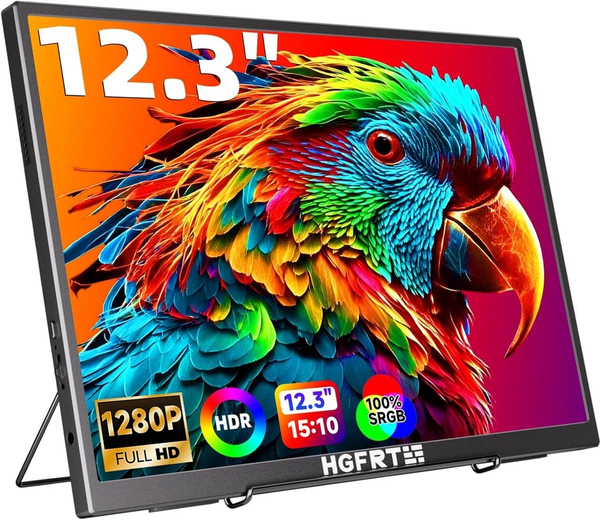 Draagbare 12.3 inch Full HD IPS Monitor 1920x1280 - 100% sRGB - USB-C & HDMI - Met Speaker en VESA-montage