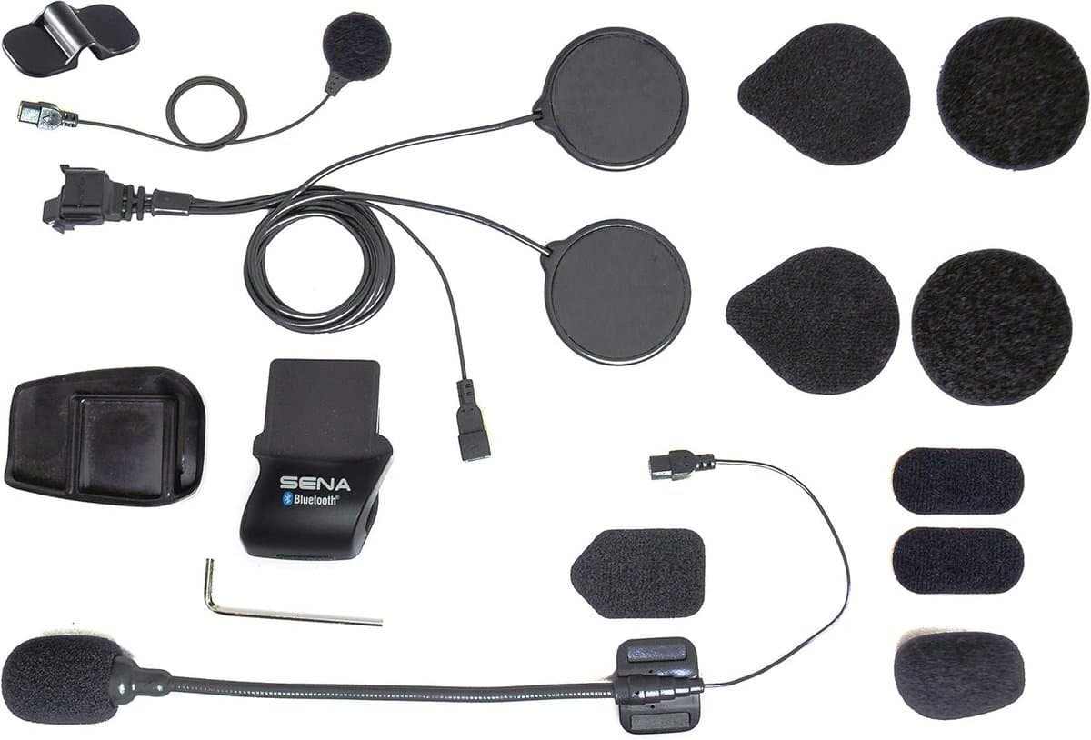 Helmklemmenset voor Bluetooth stereo headset en intercom