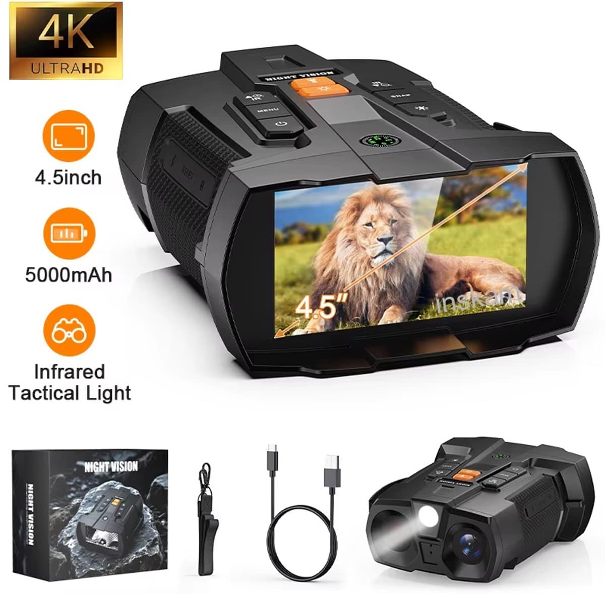 Nachtkijker 4K met Infrarood - Verrekijker - 5000mAh - 800m Bereik - 10x Zoom - Foto - Video - Night Vision Device 338