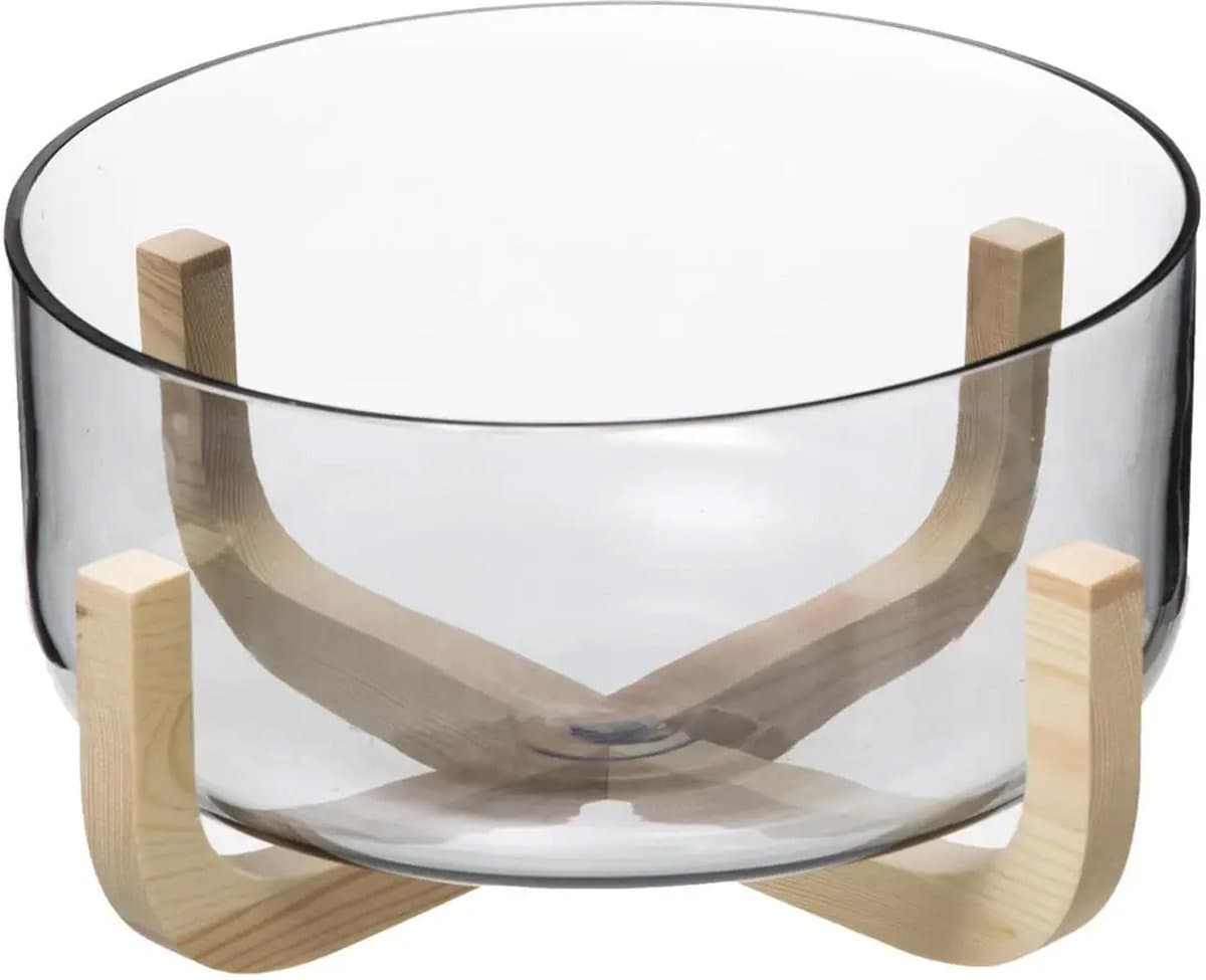 Secret de Gourmet Glazen Saladeschaal - 24 cm, Transparant