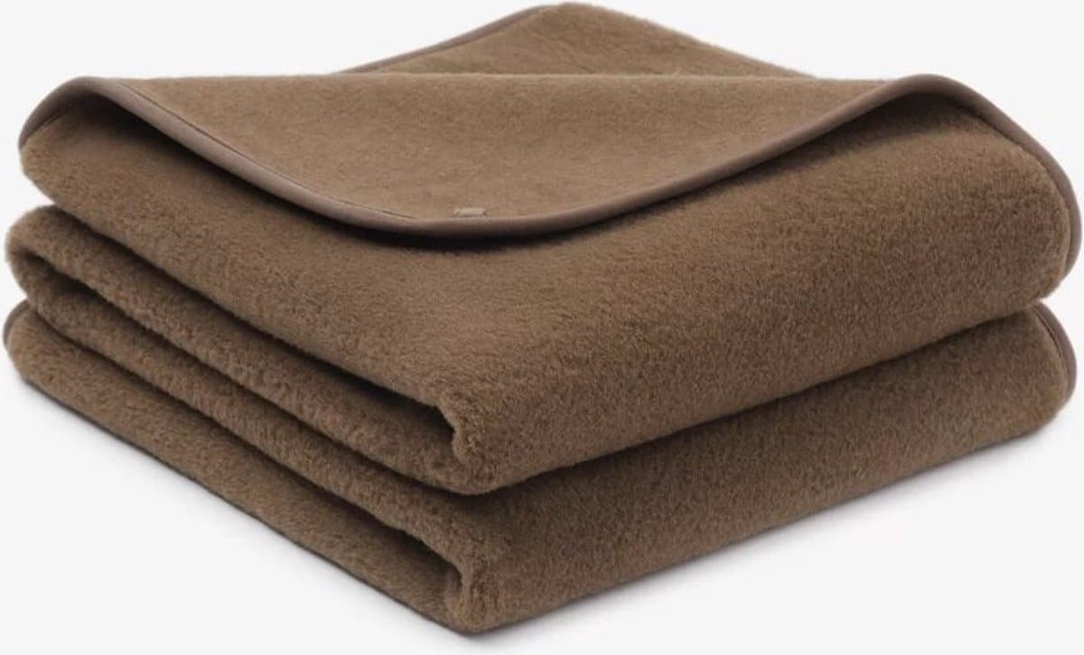 WOLLIES Amsterdam Wieg Deken - Bruin - Merino Wol - 75 x 100cm