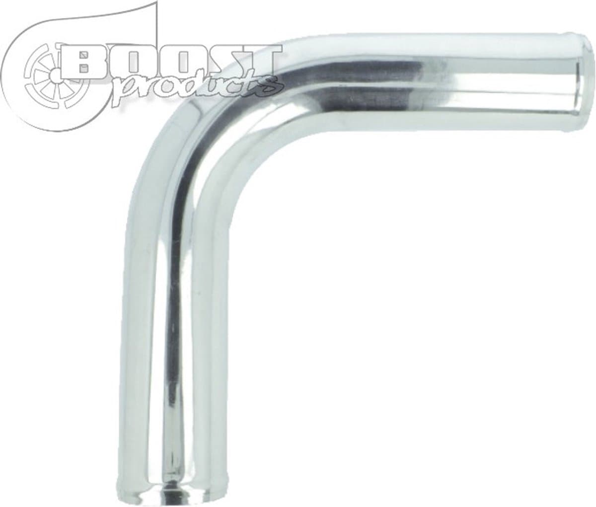 Aluminium bocht 90° met 60 mm diameter, doorn gebogen, gepolijst