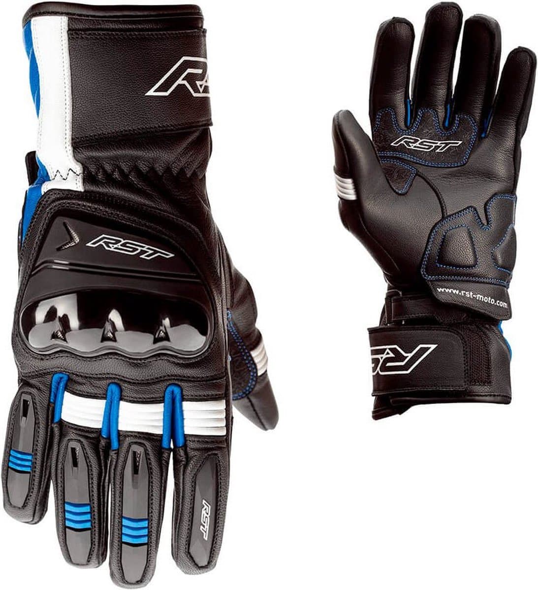 RST Pilot Handschoenen Zwart Blauw Wit - Maat 8 - Handschoen