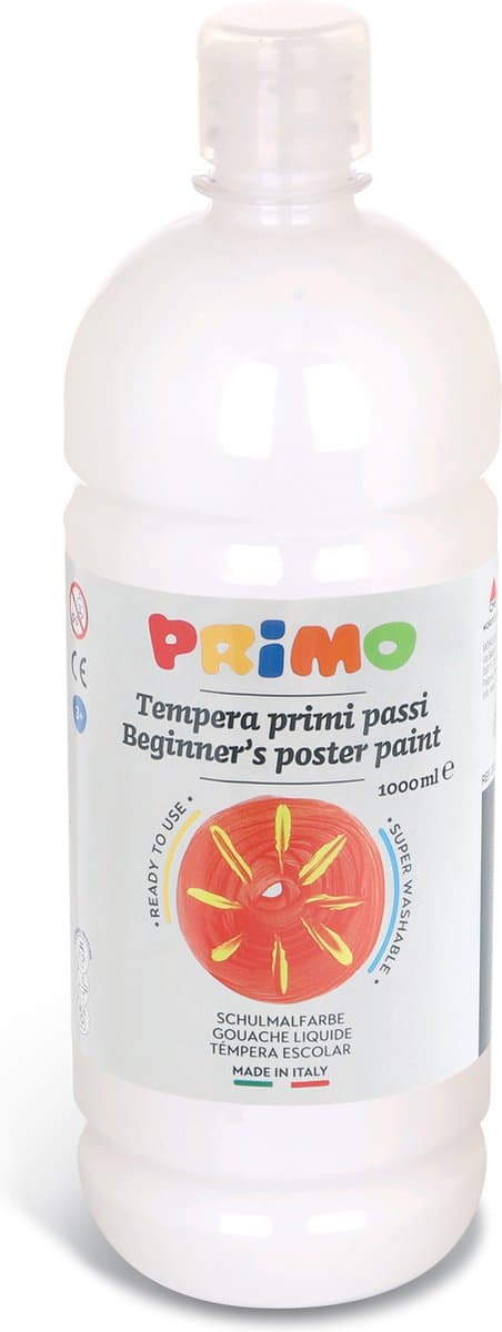 Primo kant-en-klare plakkaatverf, 1000 ml flacon met stroomregelbare dop wit