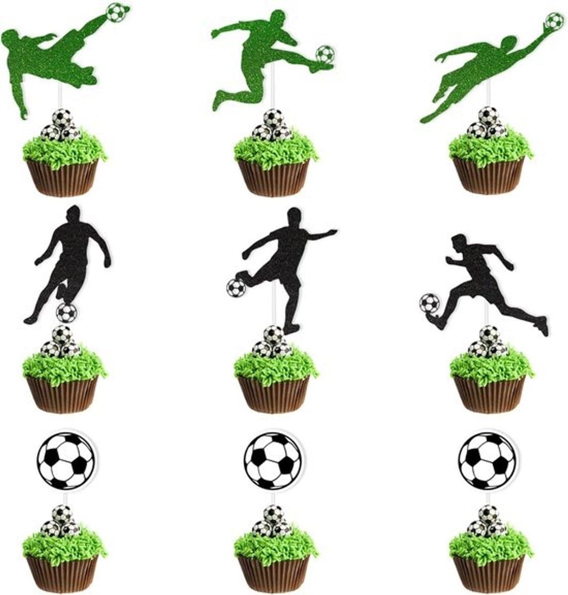 Voetbal Cupcake Toppers Muffin Decoratie Set (24 Stuks)