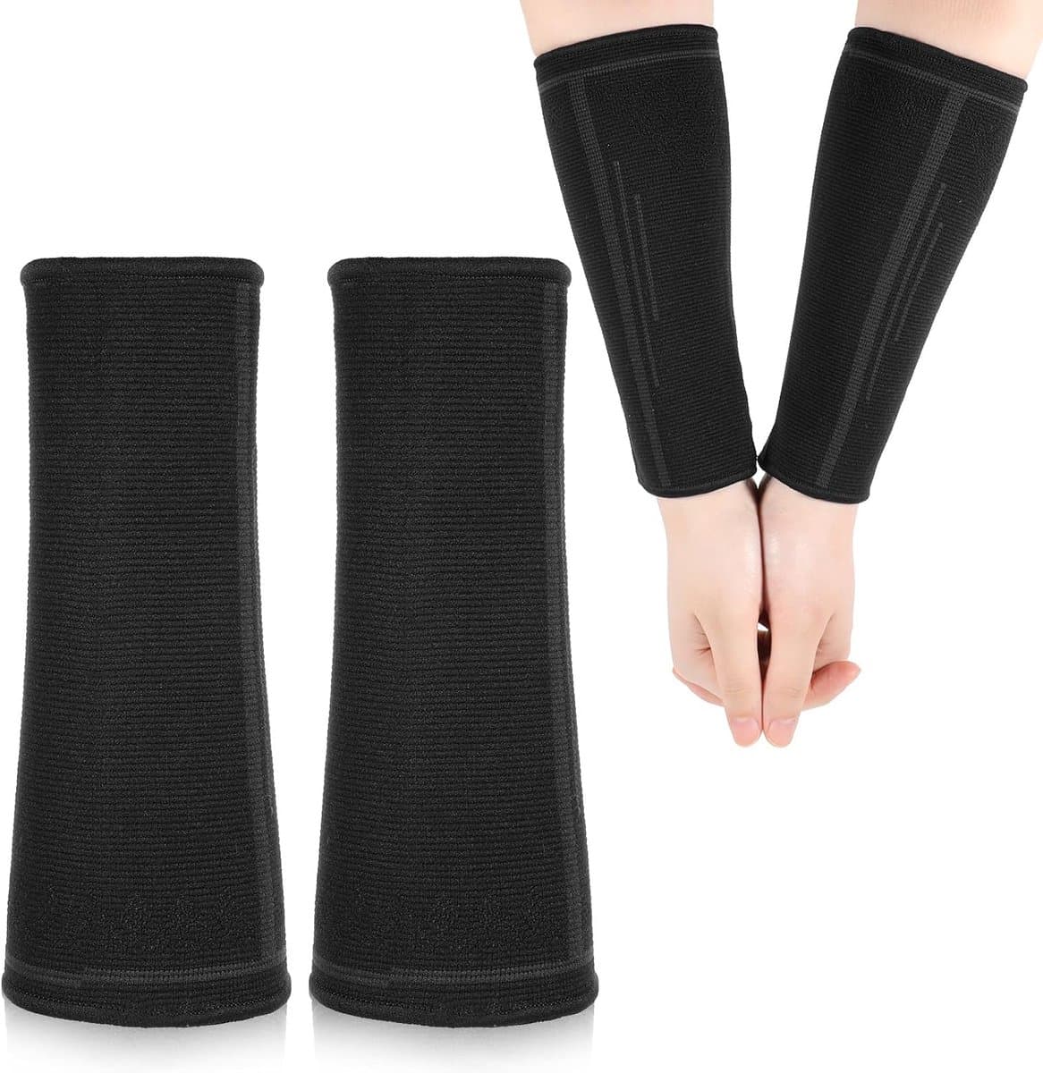 Onderarmbandage met Antislip Compressiemouwen - Zwarte Sportarmband voor Volleybal, Basketbal, Fietsen en Hardlopen