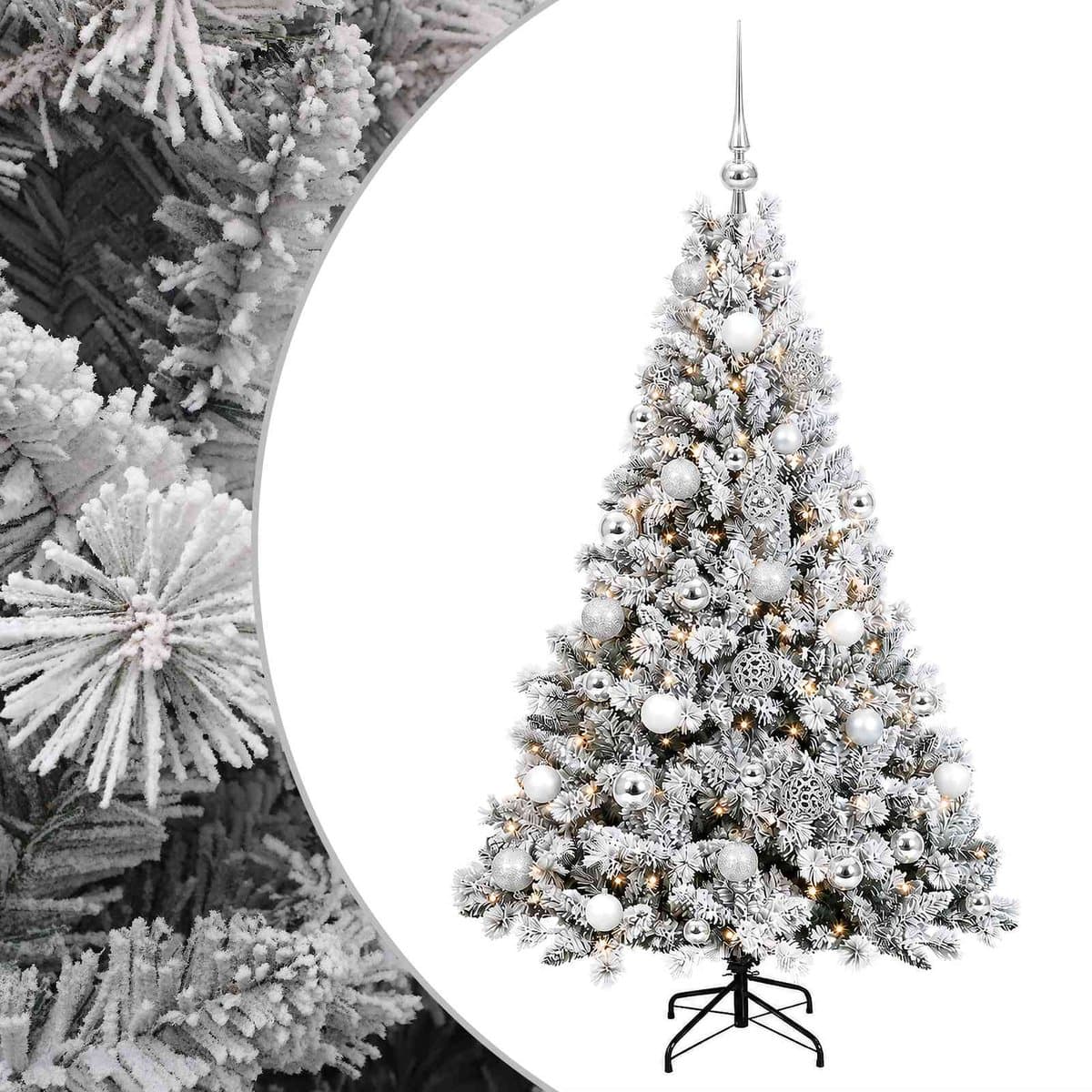 vidaXL - Kunstkerstboom - met - Ballen - 120 - cm - 150 - LED's - Warmwit