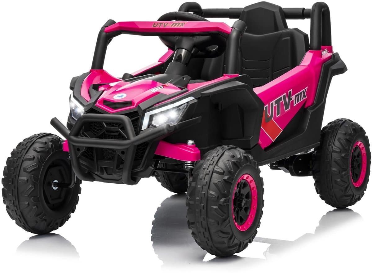 Triumpunpre - Elektrische kinderauto Elektrische kinderquad - met afstandsbediening LED koplampen, USB-aansluiting en muziekfunctie - Vanaf 3 jaar, Magenta