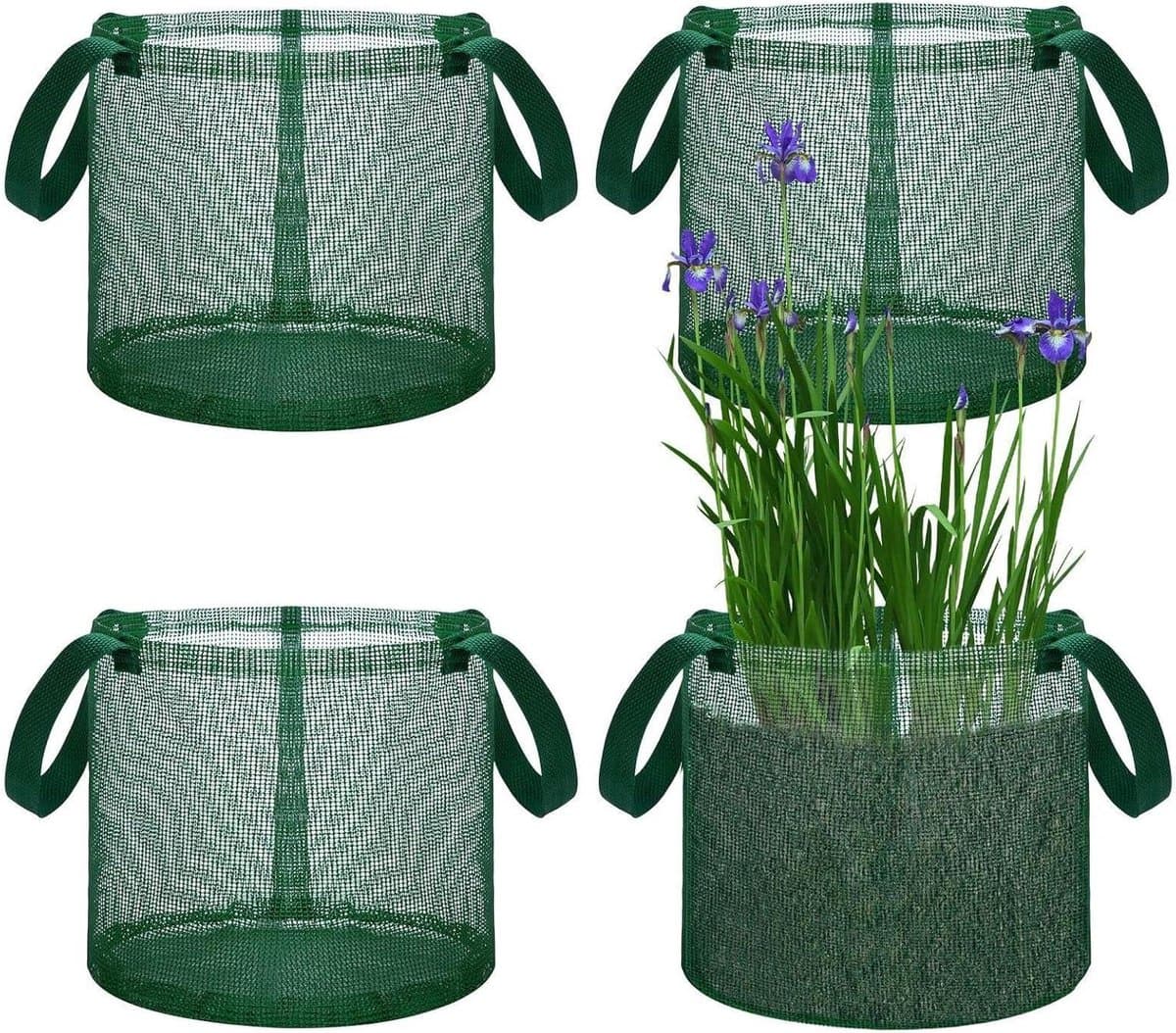 Waterplant Mand - Kweekbak Vijverplanten - Waterplanten Kweken - Verbeterde Zuurstoftoevoer - 4 stuks - Groen
