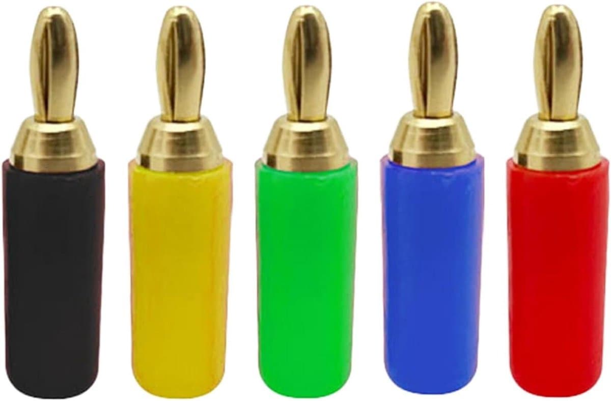 Banaanstekkers - Luidspreker Connectoren - Muziek Installatie - Zuiver Koper - 20 Stuks - Rood