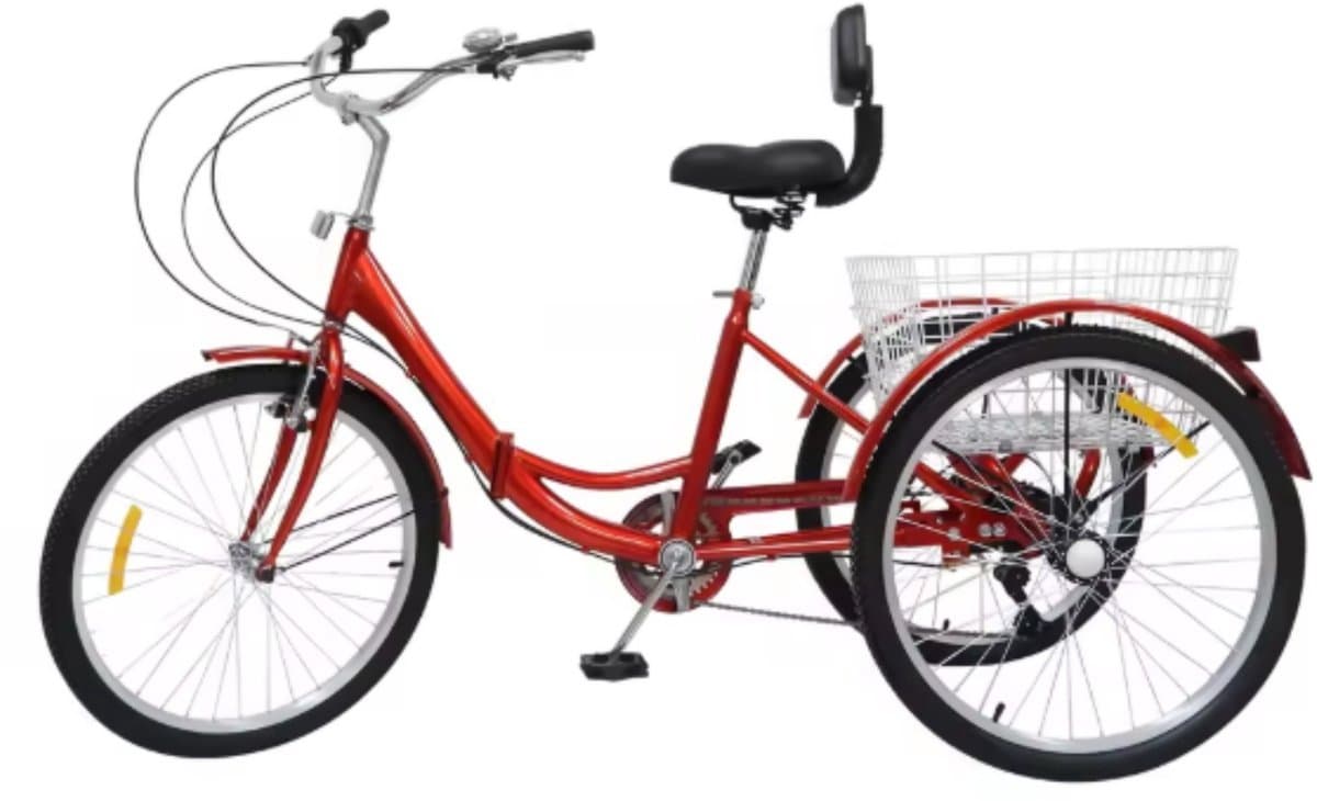 Driewieler Luco Geel - Verstelbaar, 7 versnellingen en Fiets voor volwassenen en senioren - Voor Volwassenen en Senioren