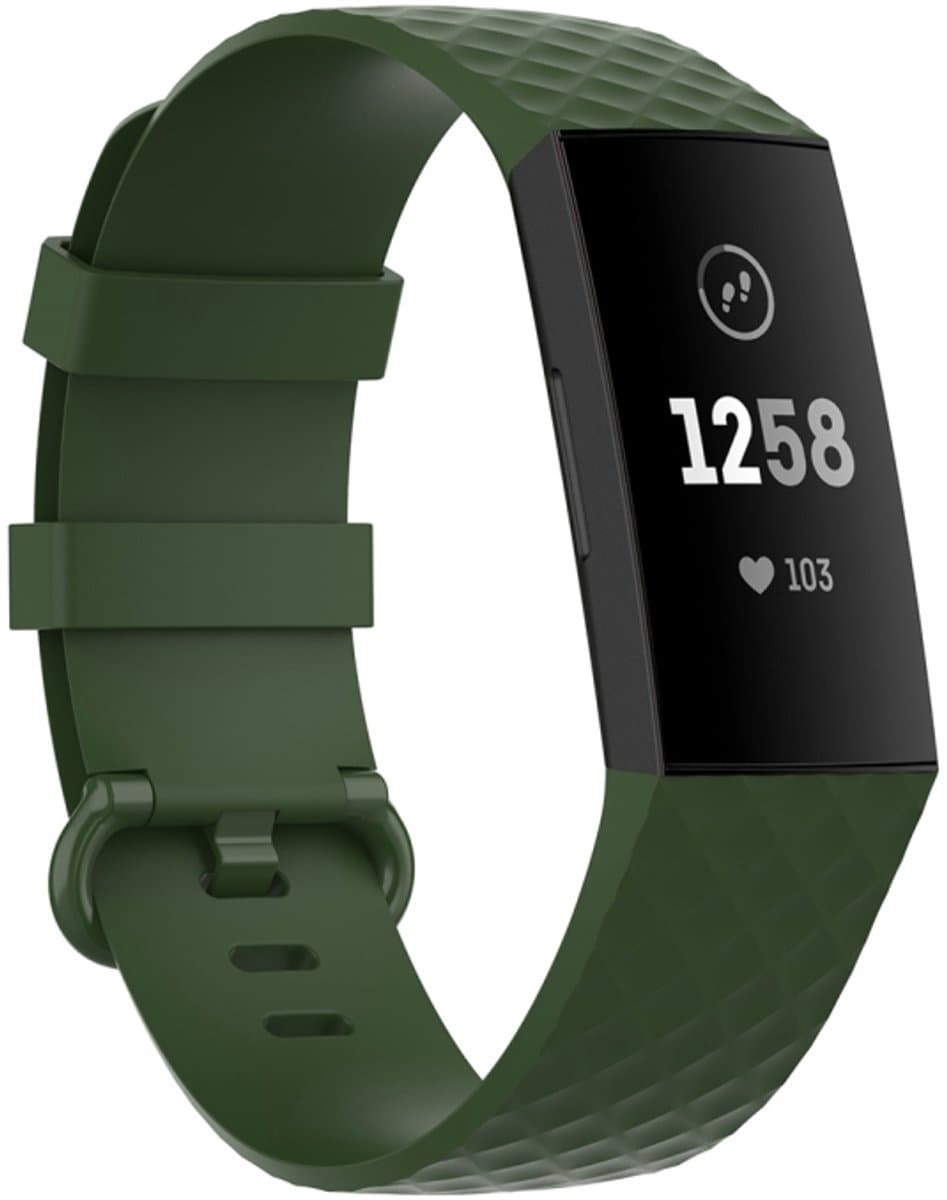 18 mm kleur gesp TPU polsband horlogeband voor Fitbit Charge 4 / Charge 3 / Charge 3 SE (olijfgroen)