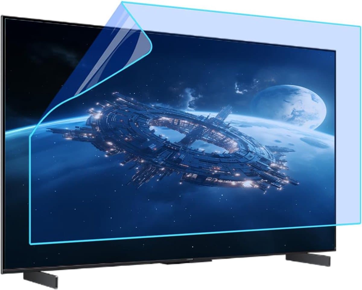 Schermbeschermer TV - Blauwlichtfilter Monitor - Oogcomfort Verbetert - Anti Reflectie Coating - 50 inch - Transparant
