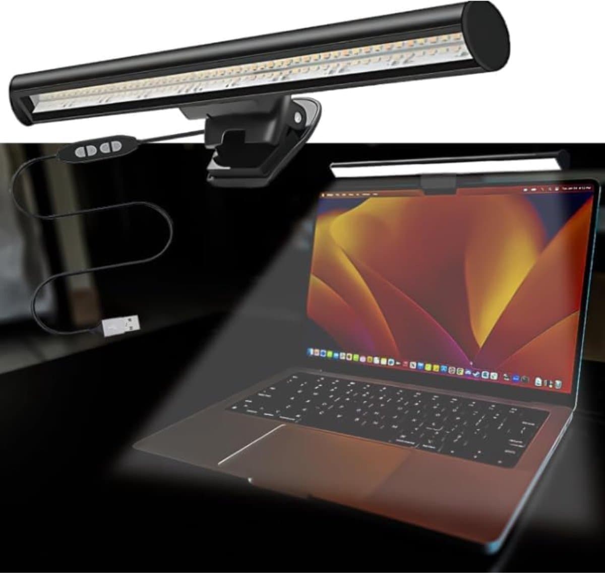 RONN® Monitor Lamp - Monitor Lightbar - Monitor Licht - Monitor Licht - Zwart - 27cm x 6cm x 4cm