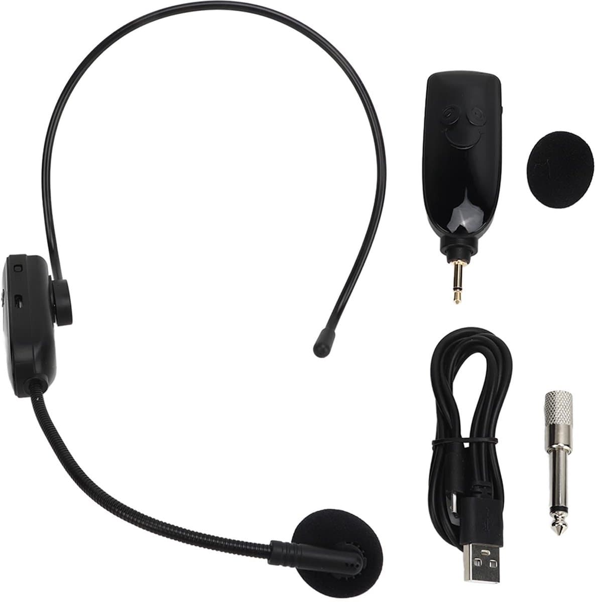 SPHProducts - Draadloze Microfoonheadset - 25 M Bereik - 15 Uur Werktijd - Geschikt voor Lesgeven - UHF Hoofdmicrofoon - Ideaal voor Spraakopname