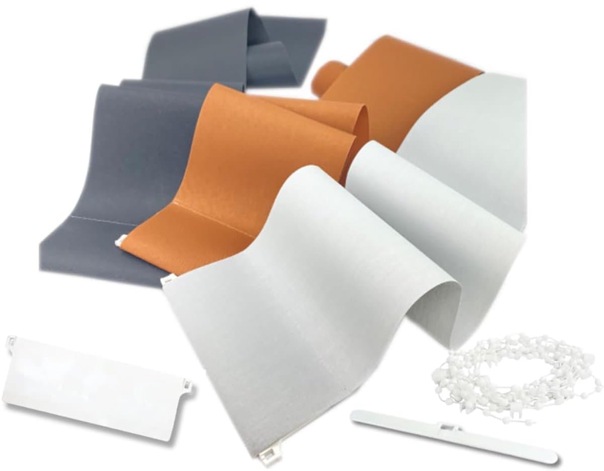 time4blinds - Verticale Jaloezie Vervangingslamellen - Set inclusief 1 lamel, gewicht, hanger en bodemketting - breedte 127mm - lengte 2290mm - Wit