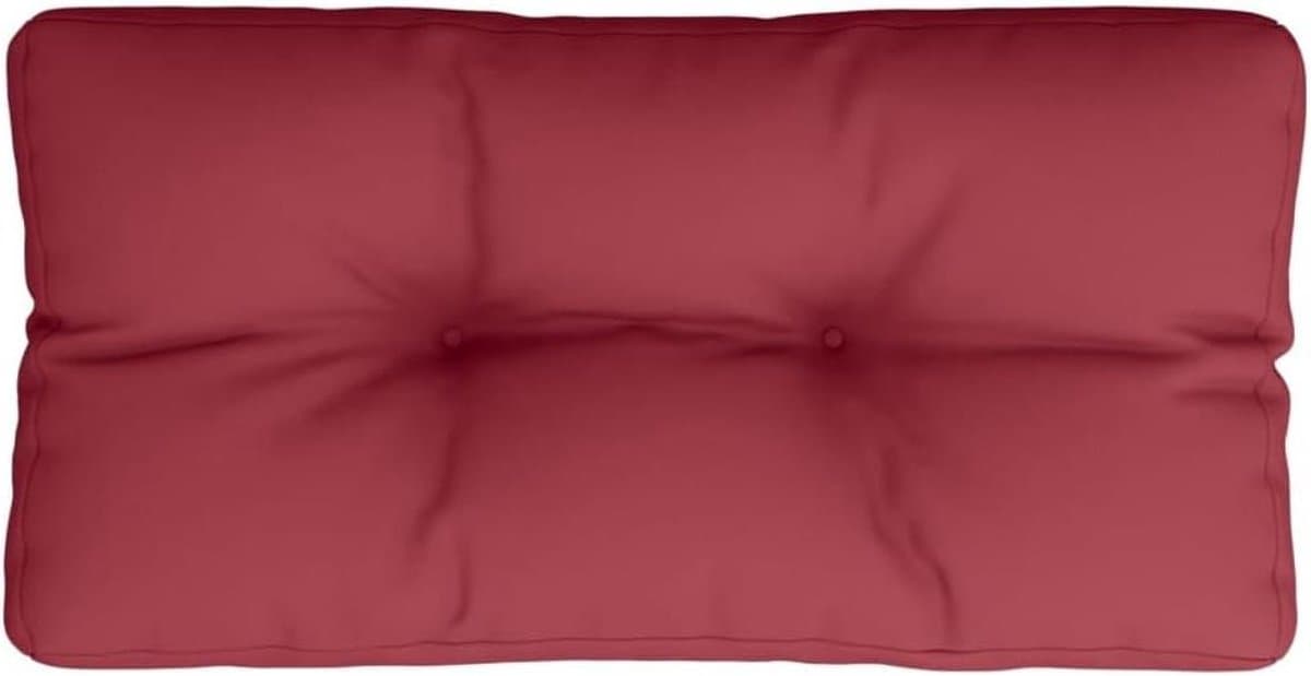Palletkussen - Bankkussen Terras - Buiten Zitten - Waterafstotende Stof - 80 x 40 x 12 cm - Bordeauxrood