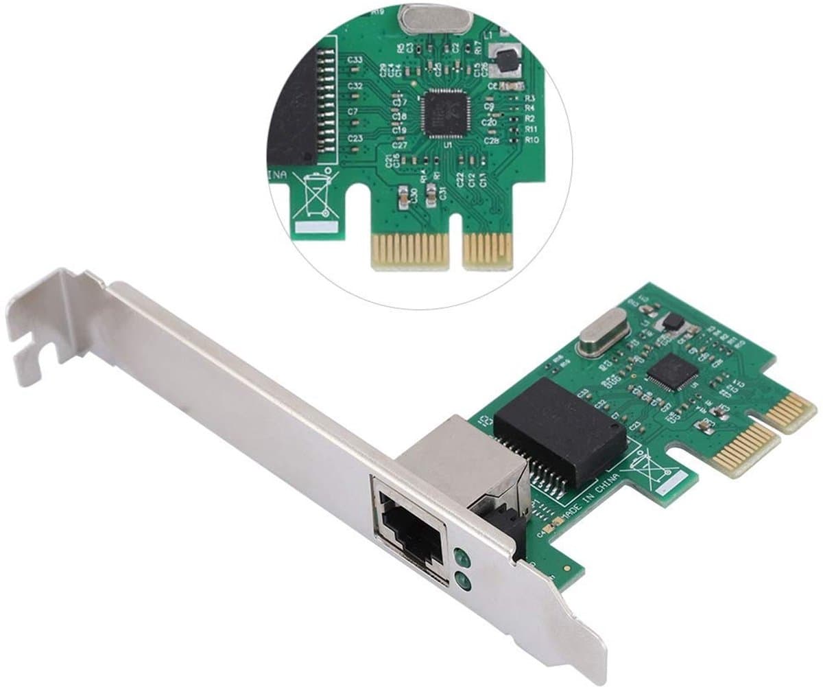 aladdien - LAN kaart - Gigabit Ethernet - Full Duplex - Groen - Realtek RTL8111E - Netwerkadapter voor kantoor en server - PCI Express
