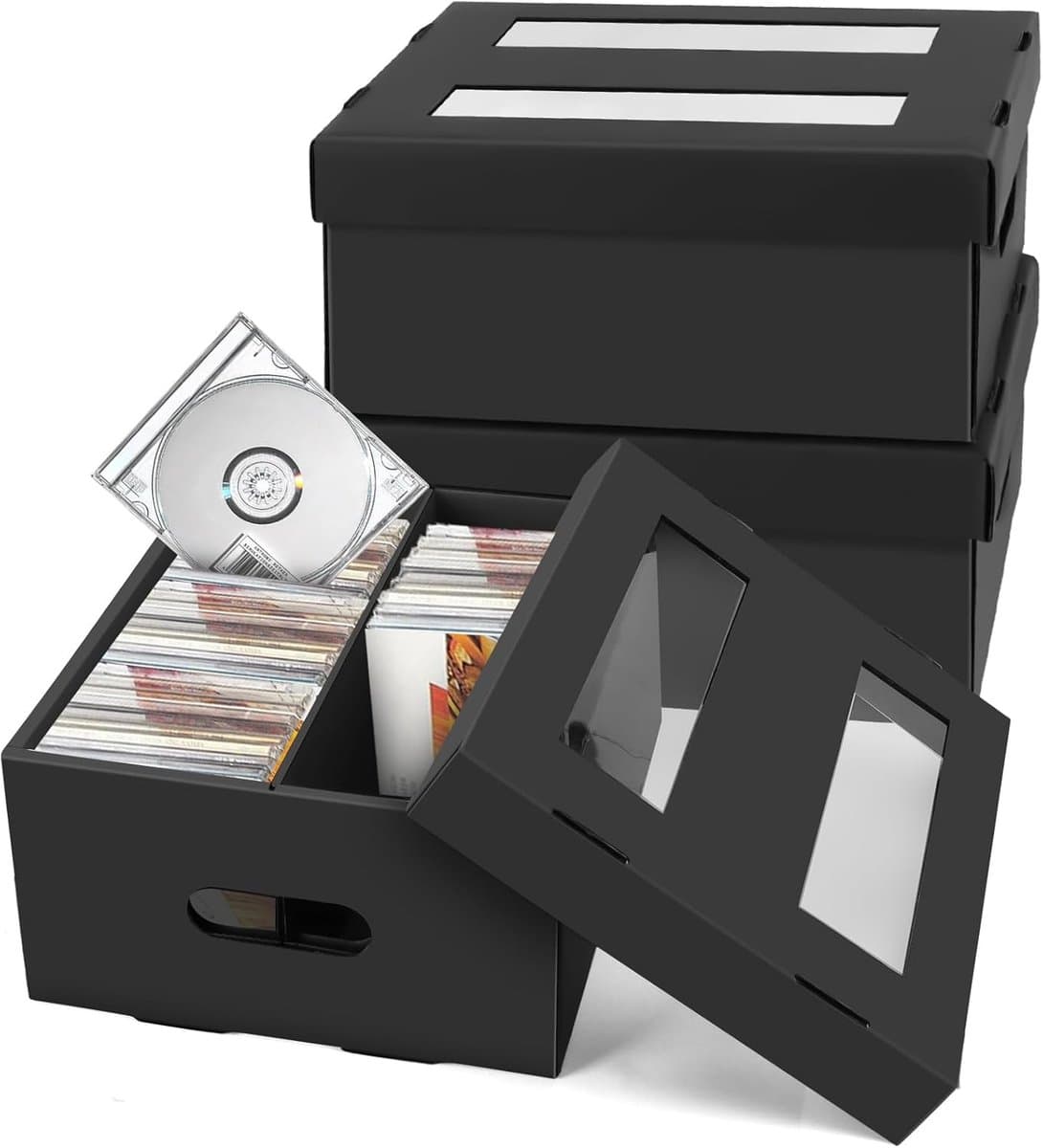 CD Opbergdozen - Media Opslag - Muziek Collectie - Stapelbaar Ontwerp - 360 CD's - Zwart