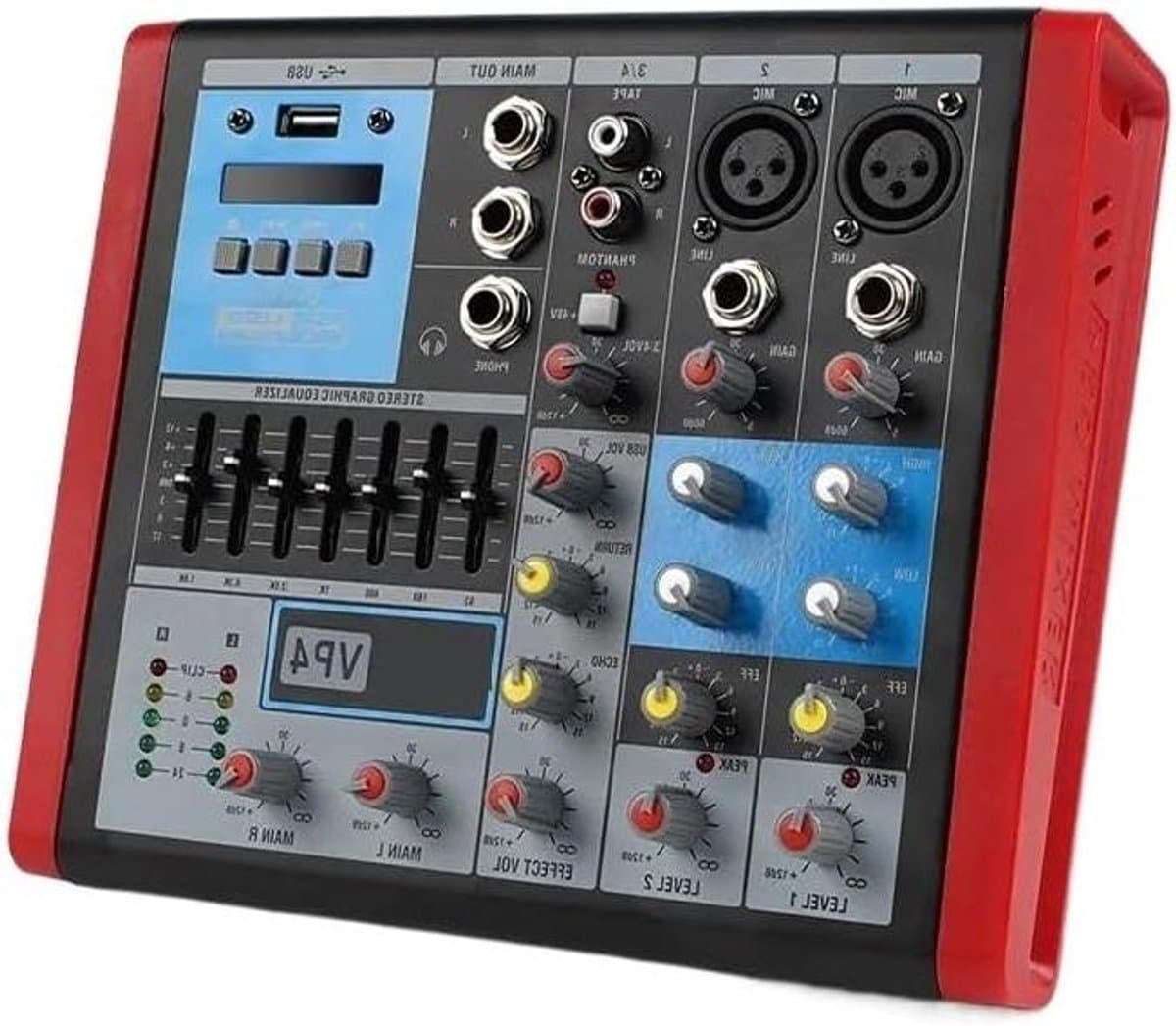 DJ Mixer - Muziek Controller - Podium Optredens - 4 Kanaals - 1 kg - Zwart