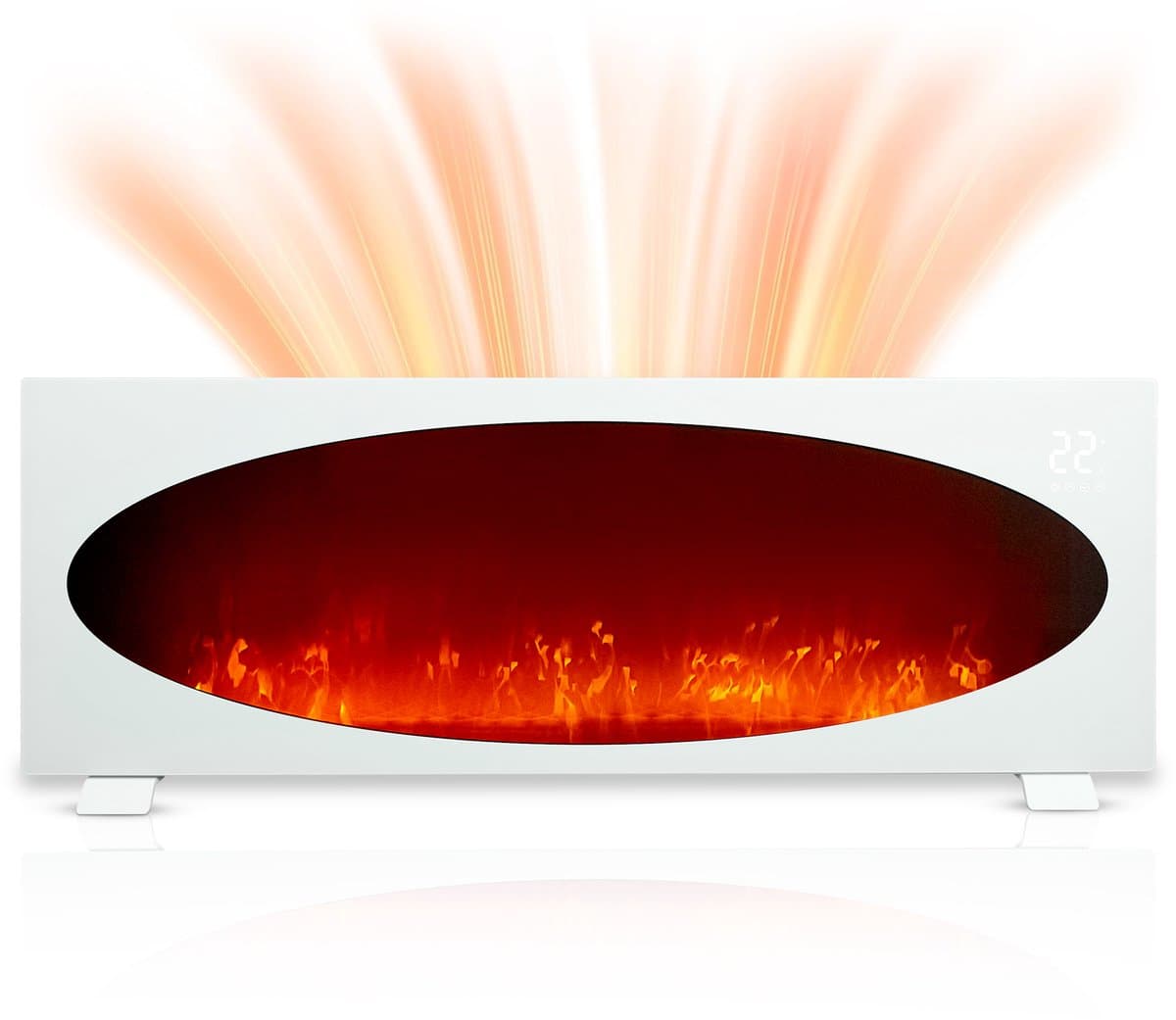 Lexorion Kachel - Kachel - Elektrische Kachel - Glazen Convector Verwarming - Verwarmer - Wandverwarming - Smart App - Wandkachel Electrisch - 2000W - Vlam Hologram - WiFi & Afstandsbediening - Timer