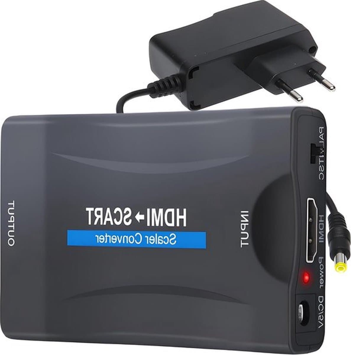 1080P HD Video Audio Converter - SCART to HDMI Converter for HDTV STB VHS Xbox PS3 Blu-ray DVD Player - Supports PAL NTSC3.58 NTSC4.43