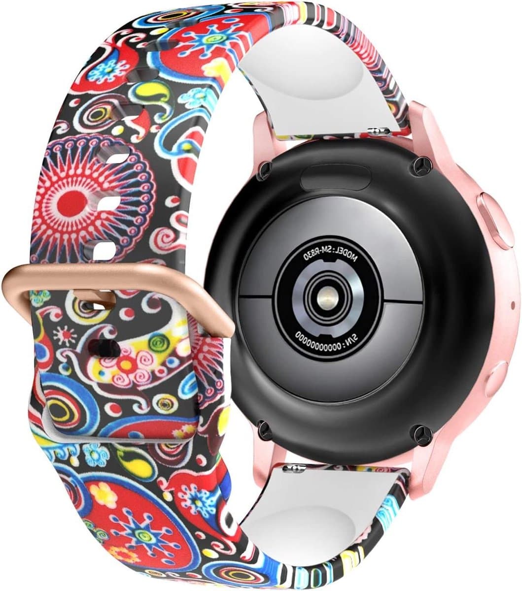 Bedrukte armband voor Samsung Galaxy Watch 7 FE 6 5 4 40 mm 44 mm/Watch 6 4 Classic 43 mm 47 mm 42 mm 46 mm/5 Pro/3 41 mm/Watch Active 2 - Siliconen armband met patroon
