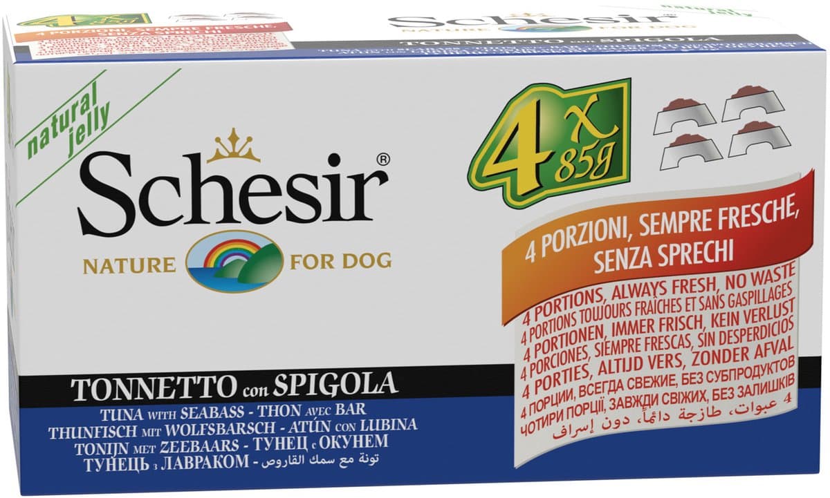 Schesir Hond Blik Multipack 4x85 g Tonijn&Baars