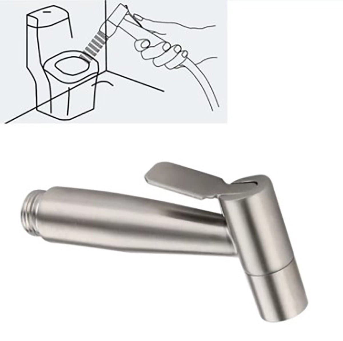 Actie4you® - Toilet Bidet - Badkamer Accessoires – Toilet douche - Toilet Spoeler - Handdouche Voor WC – Douche kop – Zilver