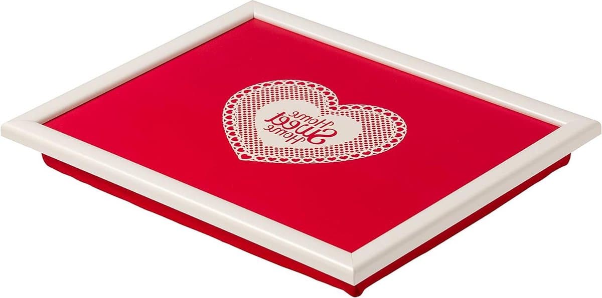 Rood-en-Wit Lap Trays Voor Eten - Laptop Lade Voor Bed - Gewatteerde Diner Lade 6 cm x 44 cm x 34 cm