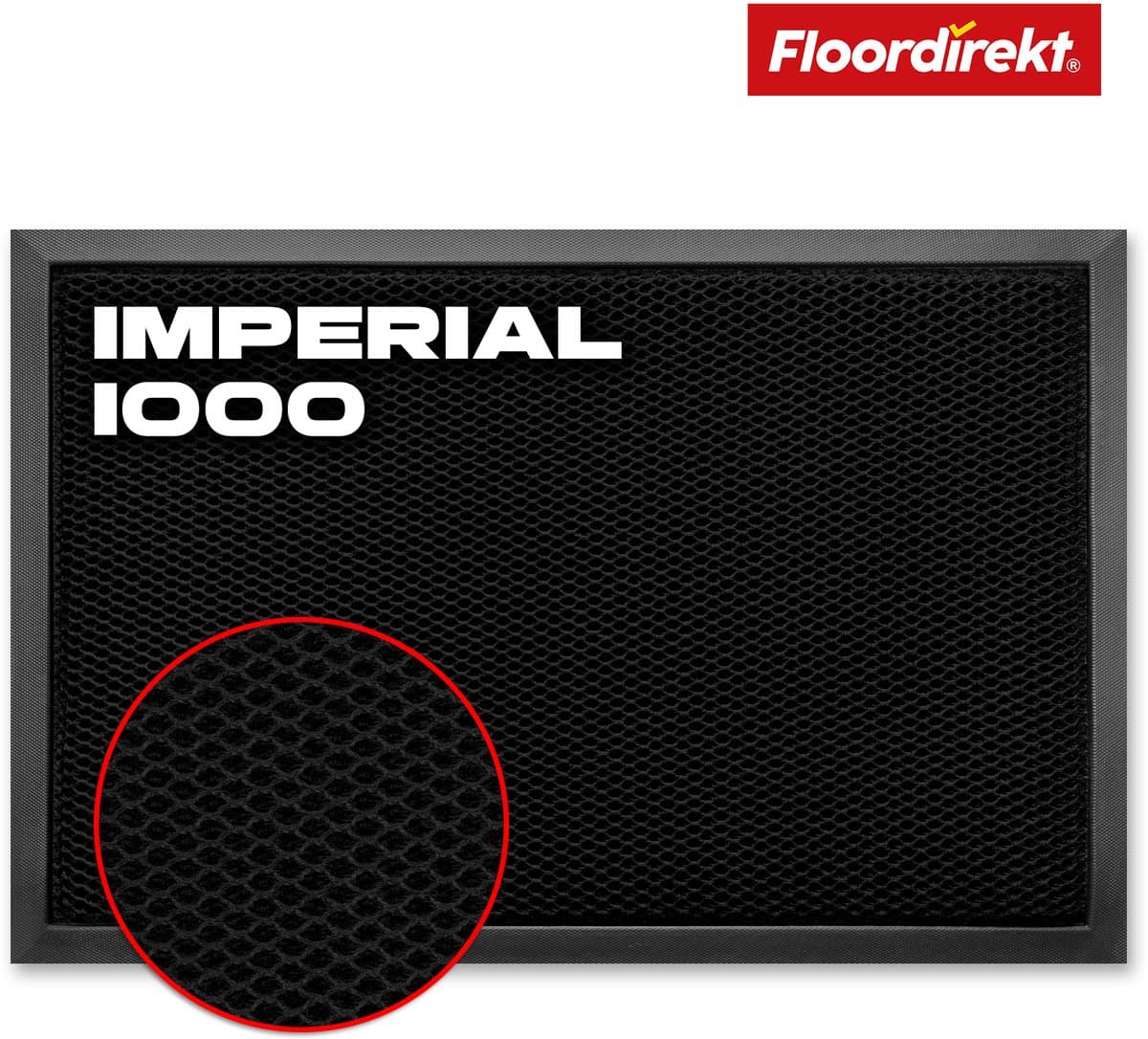 FLOORDIREKT Imperial 1000 Stofmat - Deurmat met Innovatieve 3D Mesh - Antislip Deurmat voor Entree - Schoonloopmat - Zwart - 90 x 150 cm