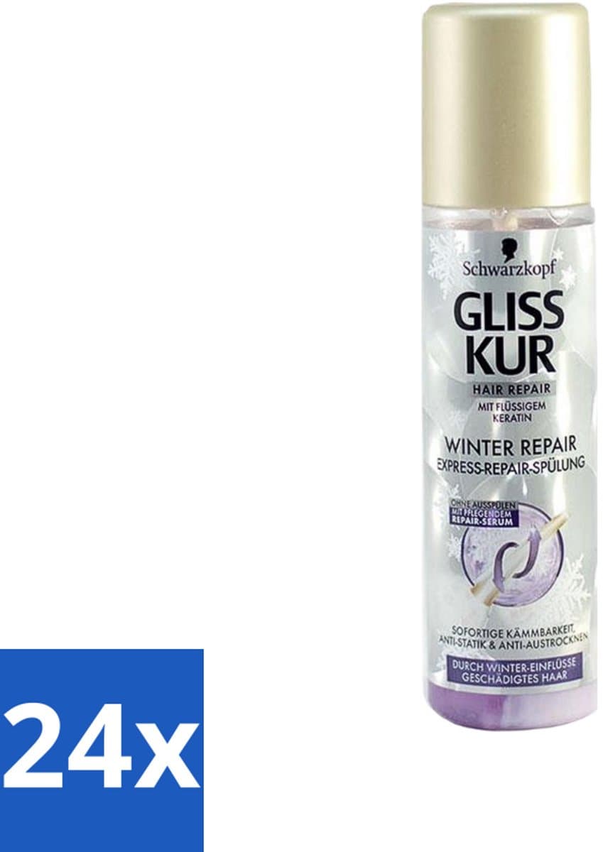 Gliss-Kur - Anti-Klit Spray - Winter Repair - Makkelijke Kambaarheid - 200 ml - Voordeelverpakking - 24 stuks