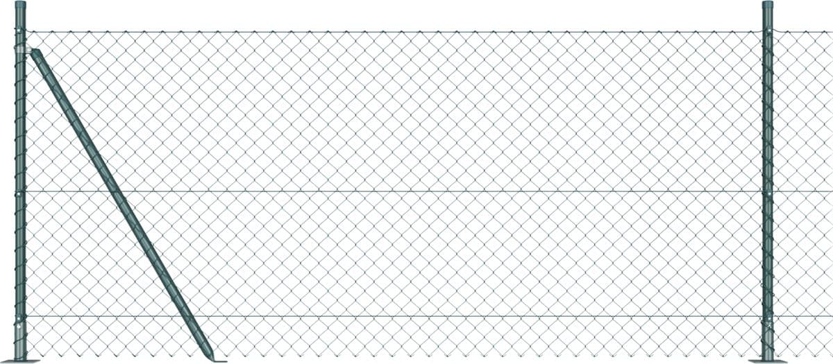 vidaXL - Kettinglinkafscheiding - met - betonnen - basis - 10 - x - 0,8 - m - Groen - Mesh