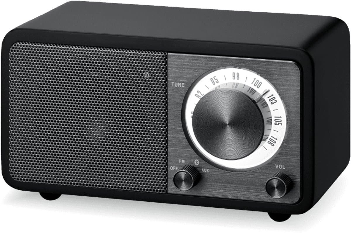 Sangean Genuine Mini - WR-7 - Mini FM-radio met Bluetooth en houten kast - Zwart