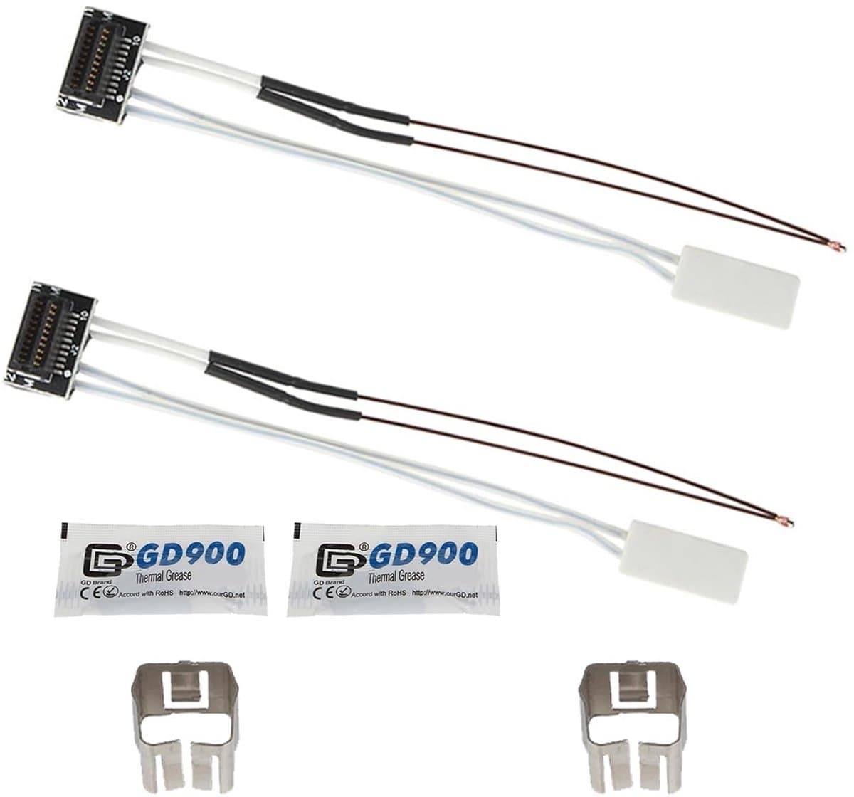 2 Stuks 24V 80W Keramische Verwarmingspatroon met Thermistor voor Hoofdverwarming 3D-printeraccessoires