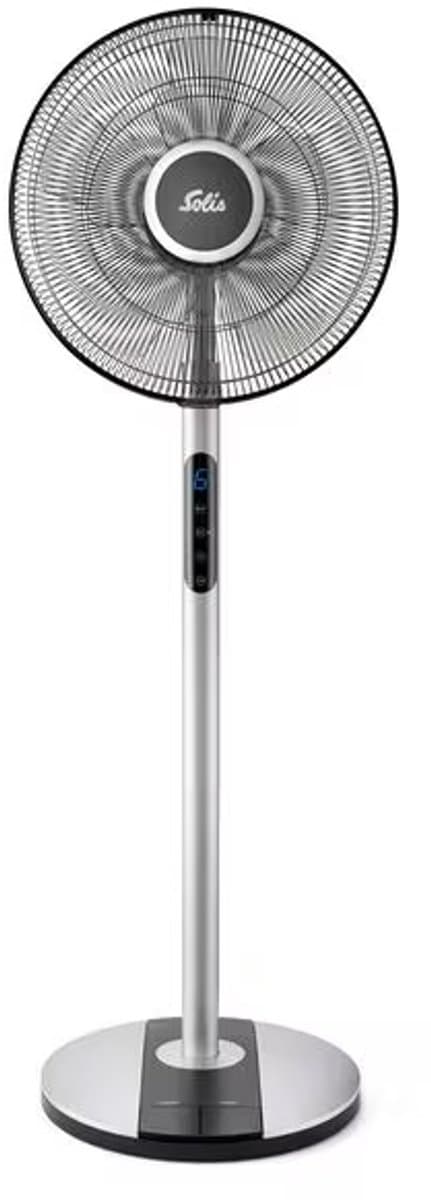 Solis Step & Chill Statiefventilator - Stille Ventilator (24–54 dB) - 6 Snelheden - Horizontale & Verticale Oscillatie - Staand - 133 cm Hoog - Afstandsbediening - Zilver