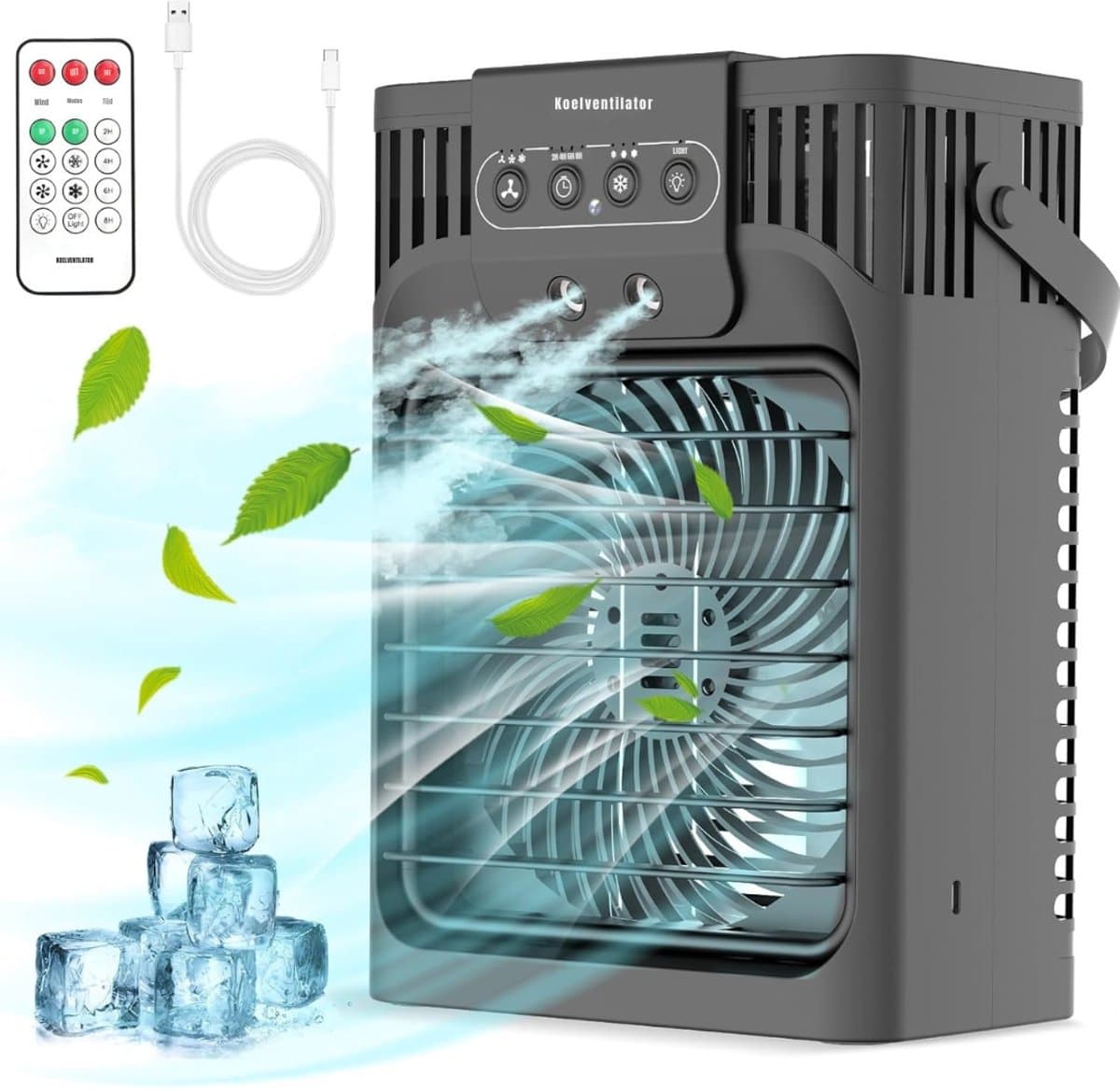 SAVI® Airco Zonder Afvoerslang - Airco - Aircooler - Zwart - 15cm x 16cm x 23cm