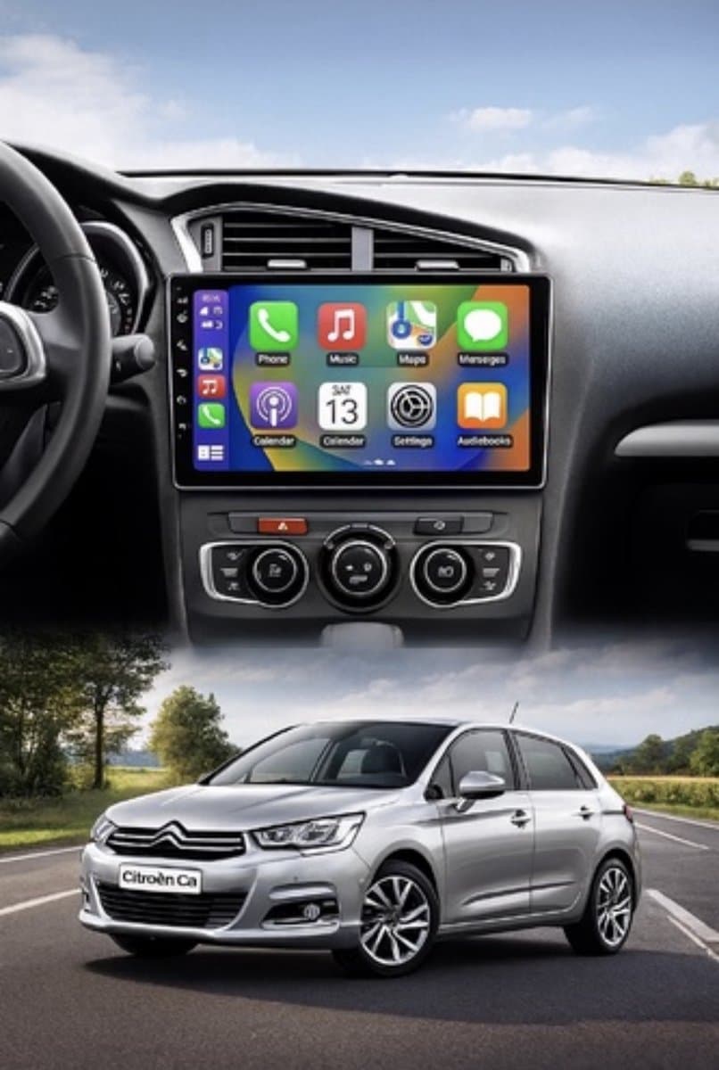 ADIVOX T2 9 inch geschikt voor Citroën C4 2011-2016 Android 15 CarPlay/Auto/Wifi//RDS/DSP/5G/DAB+