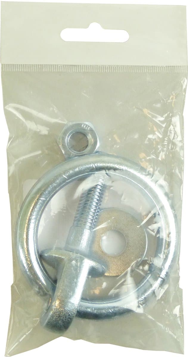 Bindoog met Klapring M10 x 35 mm – Inclusief Moer en Sluitring – Bevestigingspunt voor Aanhanger en Trailer – Sterke Ring voor Spanbanden