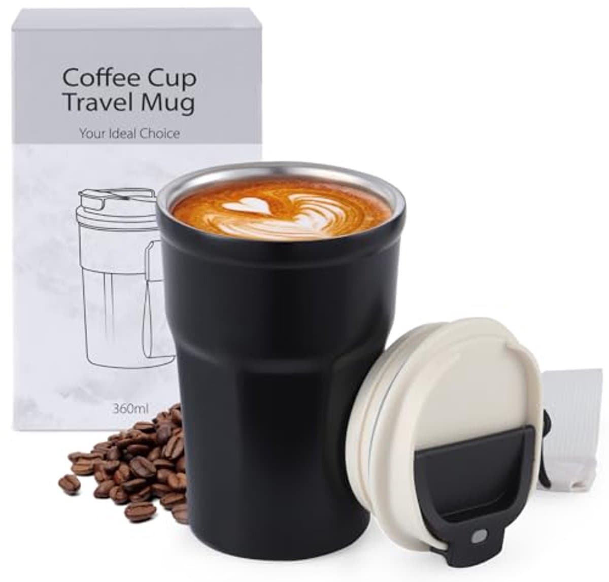 Isolerende Thermobeker 360 ml - Lekvrij en Dubbelwandig Reisbeker voor Koffie to Go