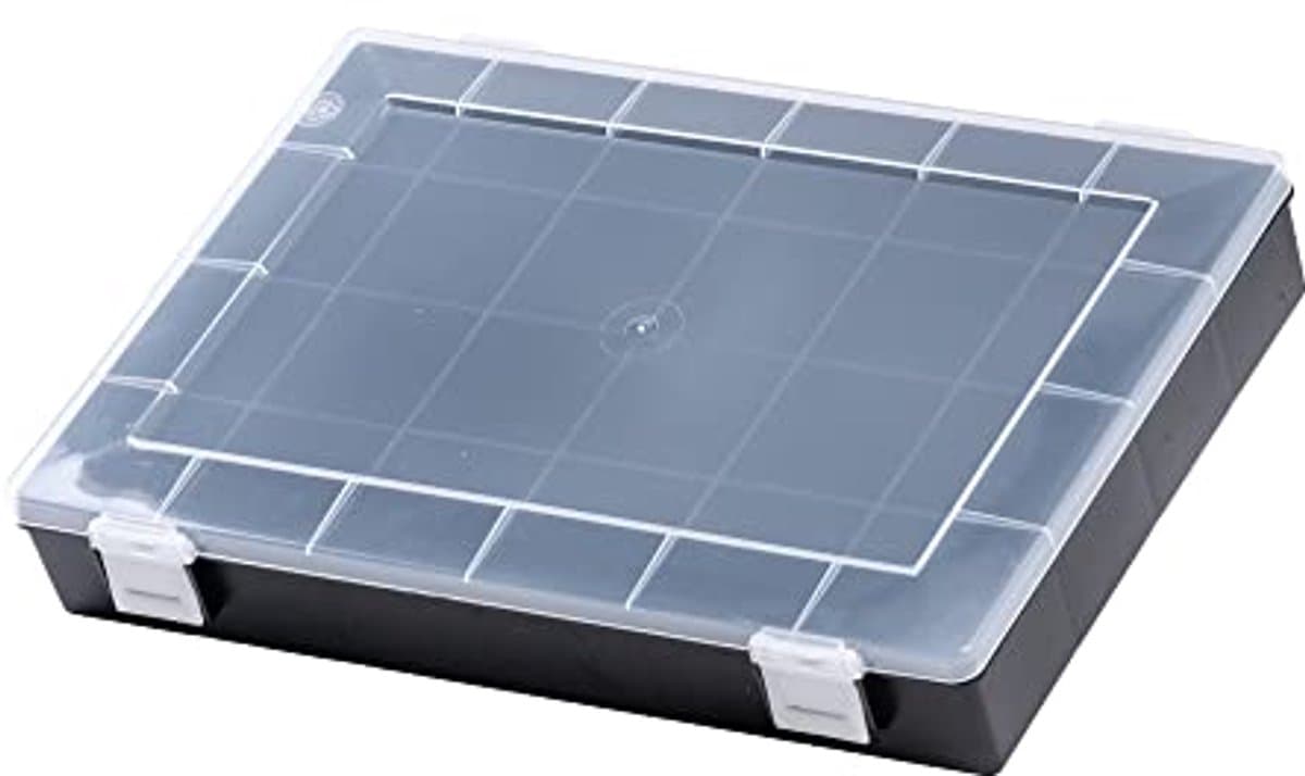 Stabiele Sorteerdoos met Vaste Vakverdeling - 24 Vakken - 225 x 335 x 55 mm - Zwart