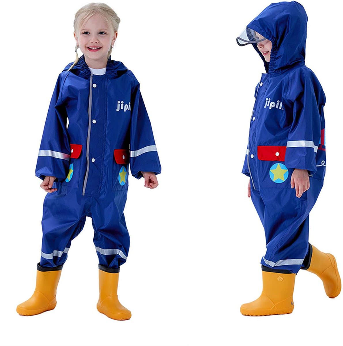 Regenpak-Kinderen-Darkblauw-Maat M-Atmungsaktiv-Waterdicht