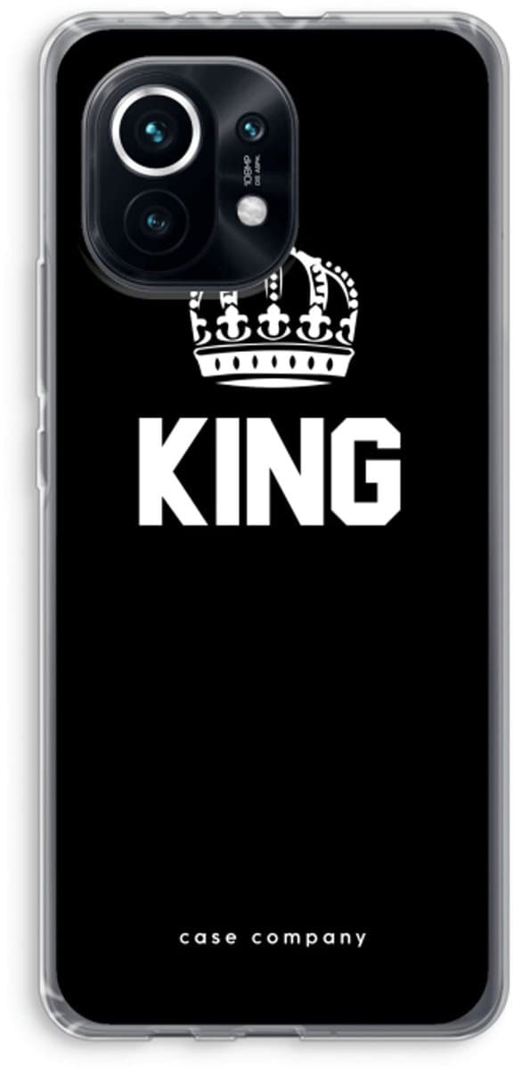 Case Company® - Hoesje geschikt voor Xiaomi Mi 11 hoesje - King zwart - Soft Cover Telefoonhoesje - Bescherming aan alle Kanten en Schermrand