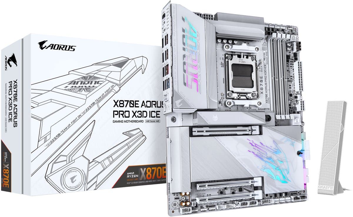GIGABYTE X870E AORUS PRO X3D ICE AMD X870E Socket AM5 ATX
