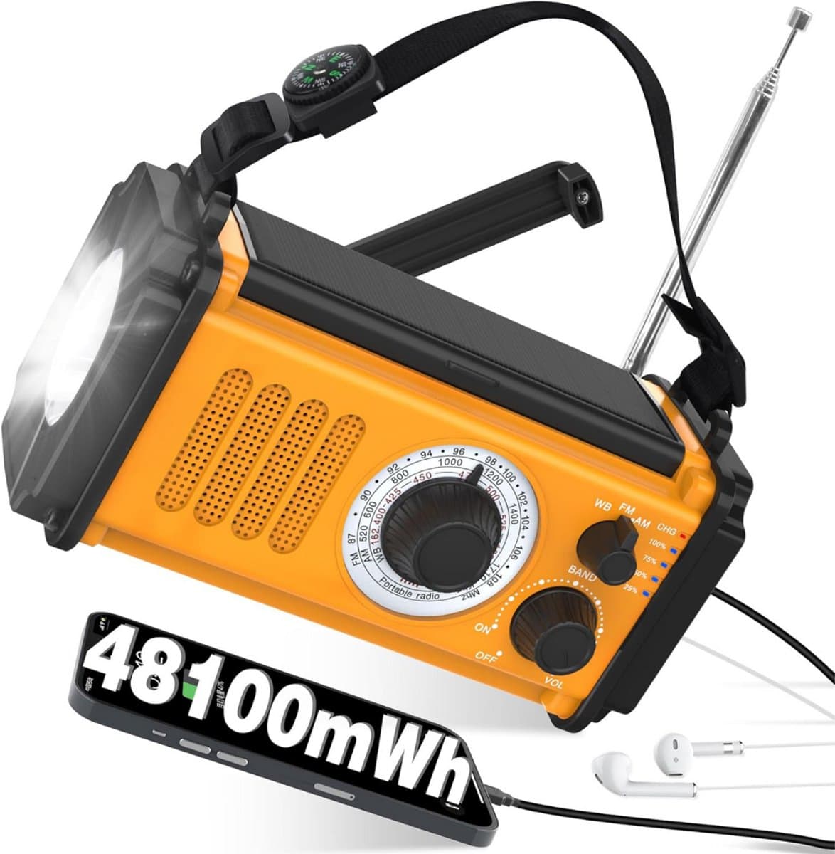 CLGP® Noodradio - Noodpakket Oorlog - Draagbare Radio - Powerbank Zonneenergie - Transistor Radio