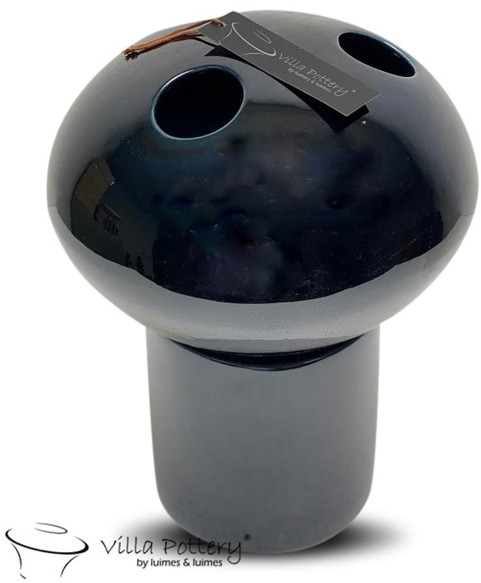 Marrakech Vaas Blauw Zwart D22 x H26