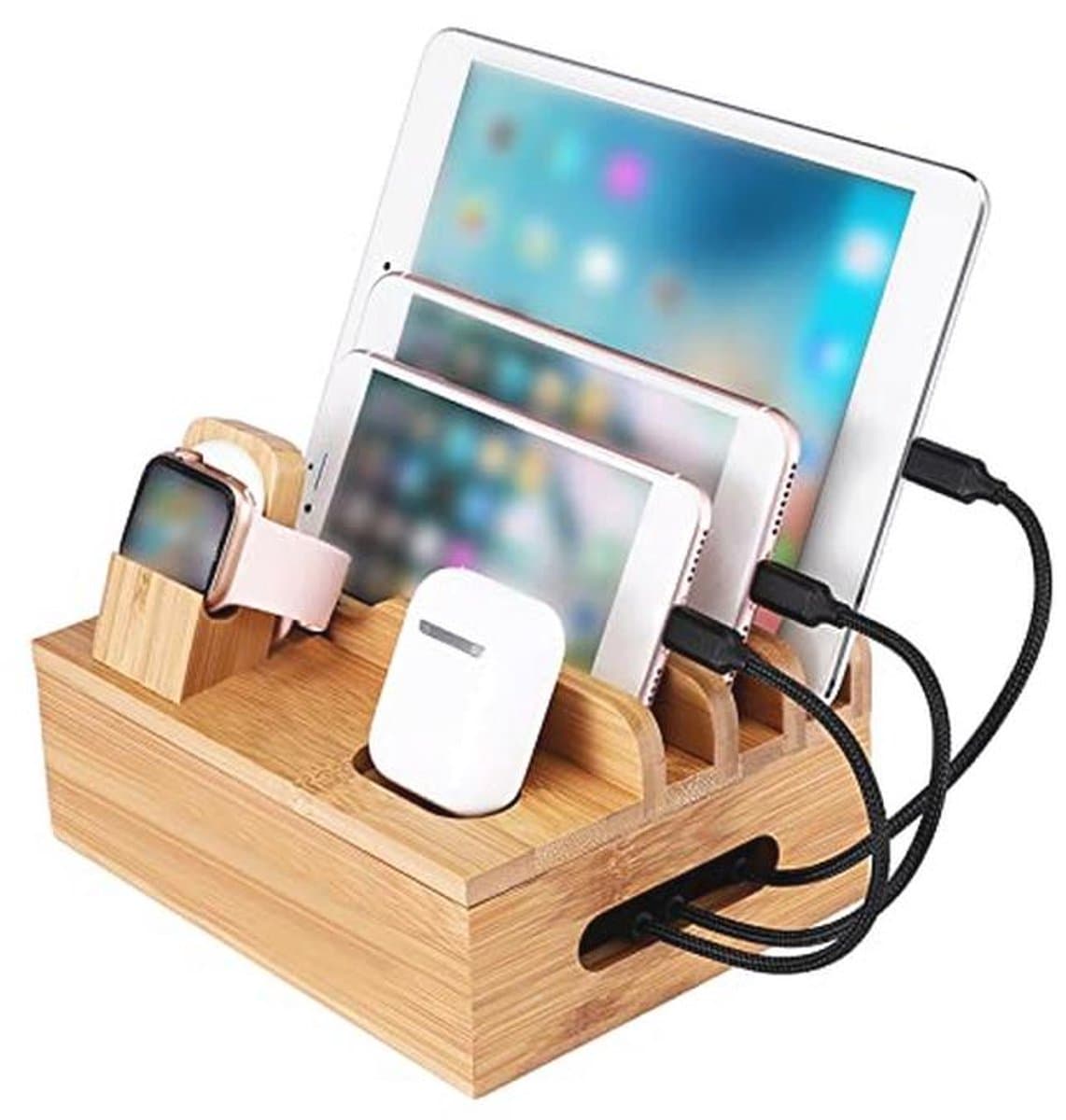Alles-in-één Oplaadstation voor Telefoon, Tablet en Smart Watch - Bureau Organizer voor Meerdere Apparaten