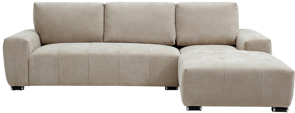 Vente-unique Hoekbank met rechterhoek in beige stof - MICHELIA