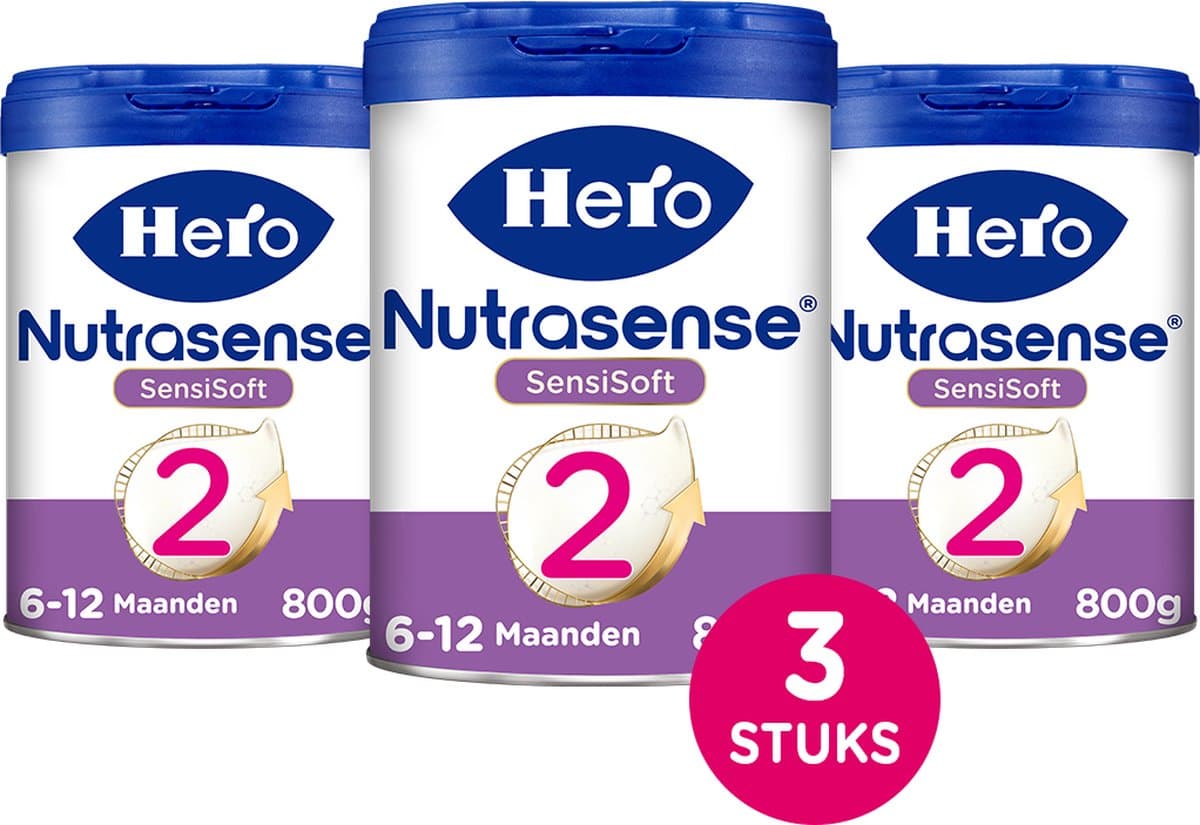 Hero Nutrasense Sensisoft 2 (6-12 Maanden) - Opvolgmelk - Flesvoeding - 3 x 800 gram
