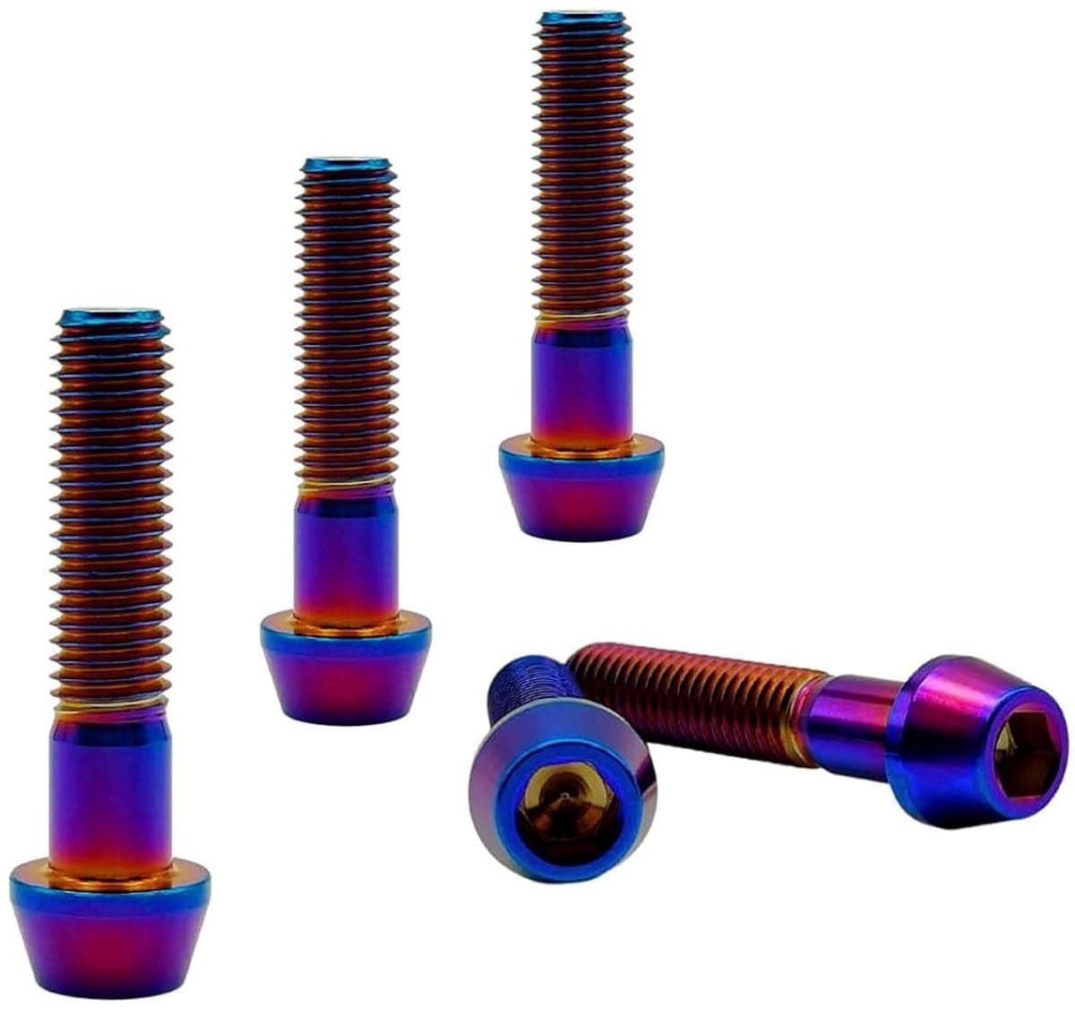 Titanium Bouten M8*1.25 voor Fietsonderdelen - Hex Taps Socket Head 10 Stuks in Diverse Lengtes (15, 20, 25, 30, 35, 40 mm) - Lichtgewicht en Duurzaam voor Verbeterde Prestaties